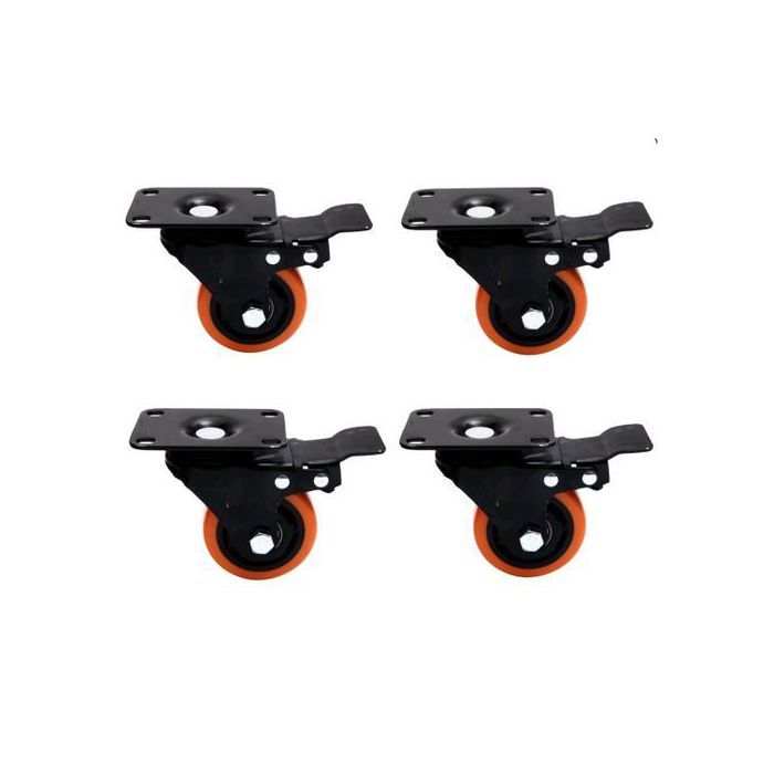 4 pièces Roues pivotantes en chariot de roulettes lourdes 50mm avec frein