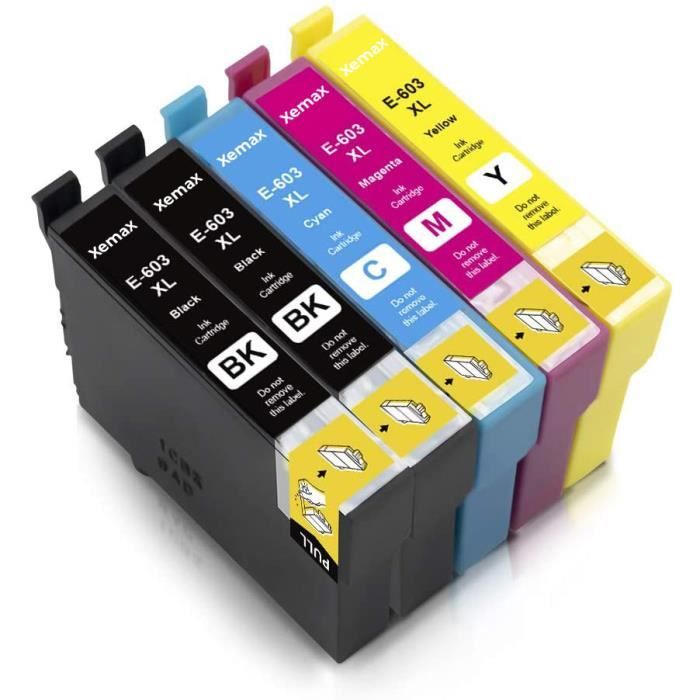Bläckpatroner - XEMAX - 603XL - Kompatibel med Epson - 5 stycken - Flera färger