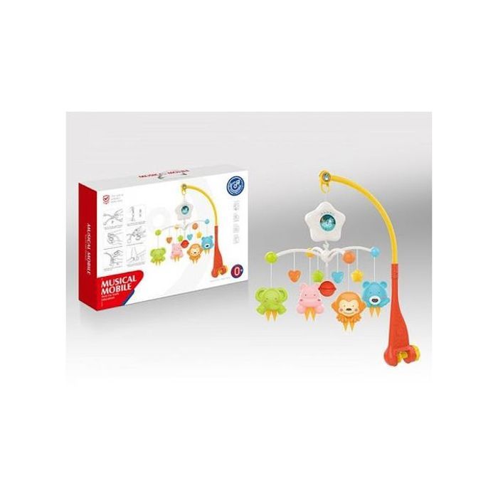 Coffret manège tournant de lit pour bébé avec projecteur