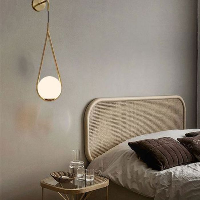 Marko- Applique Murale Boule Verre Et Laiton Pour Villa Et Maison Moderne + Ampoule Led Offerte