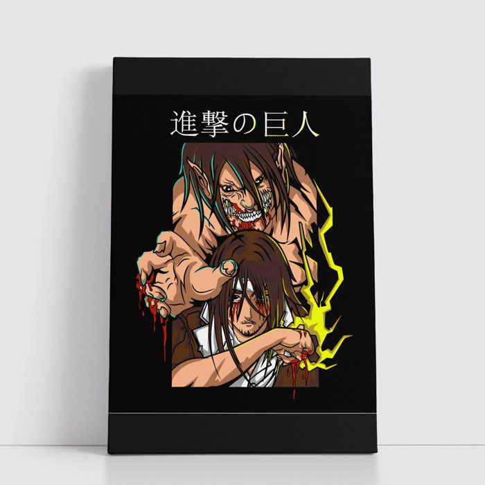 Tableau Manga Japonais sur Toile – Affiche Murale Attack on titan 25x40 cm pour Déco Otaku 32