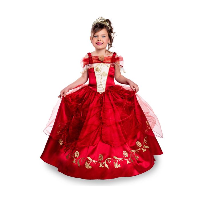 Déguisement - Prestige - Princesse Ruby - Robe Rouge Satin - Tiare Incluse - 8/10 Ans