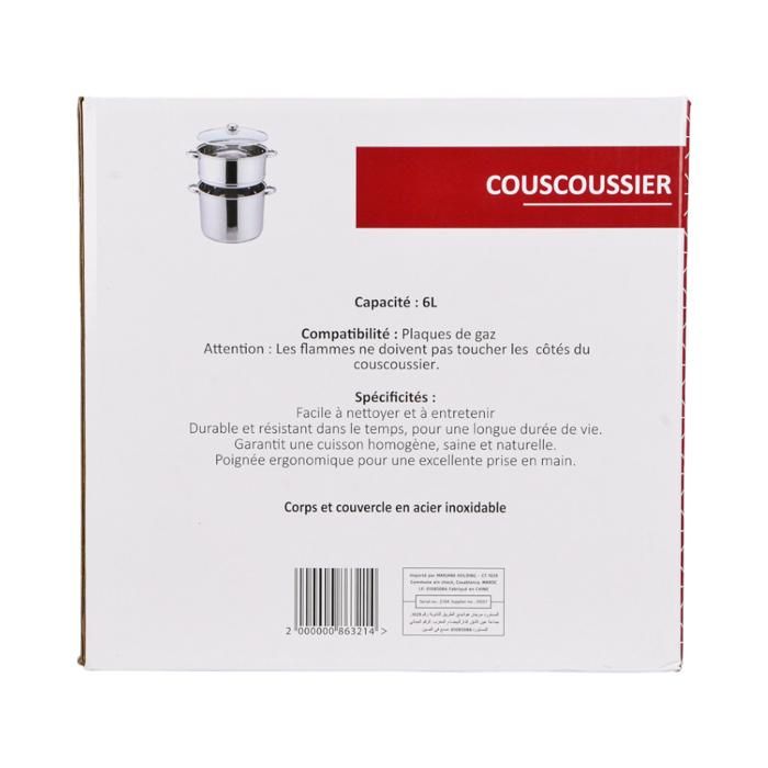 Couscoussier 6L en inox 22cm
