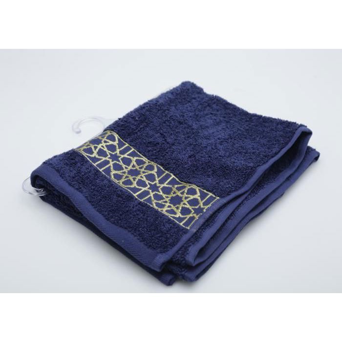 Serviette de toilette - Arabesque - Navy - 500GSM - 40x70 cm - Coton naturel