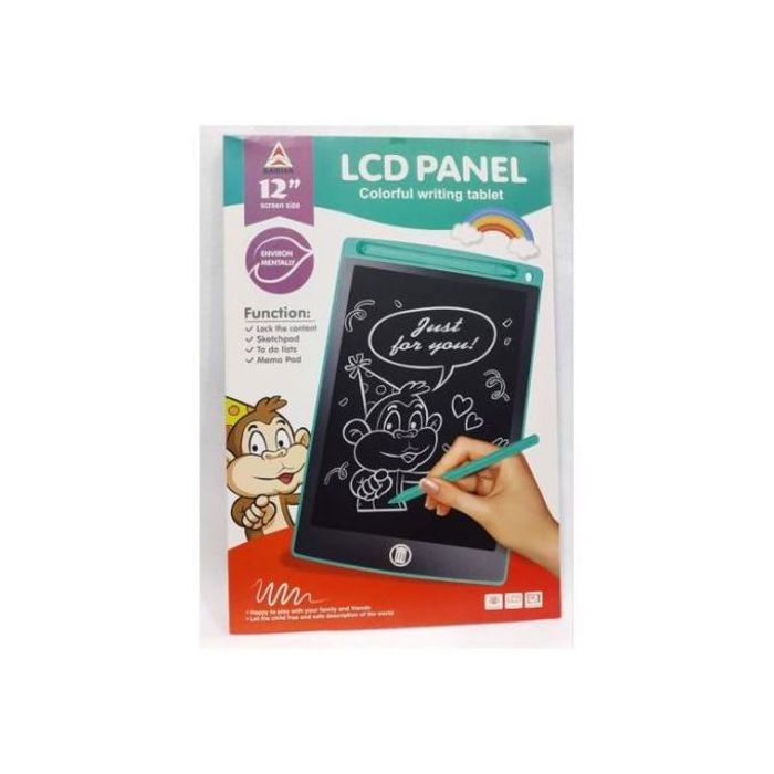 Tablette d'écriture et de dessin effacable lcd - 12 pouces