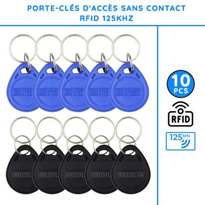 Tag Porte-clés d'accès sans contact RFID 125KHz - 10PCS