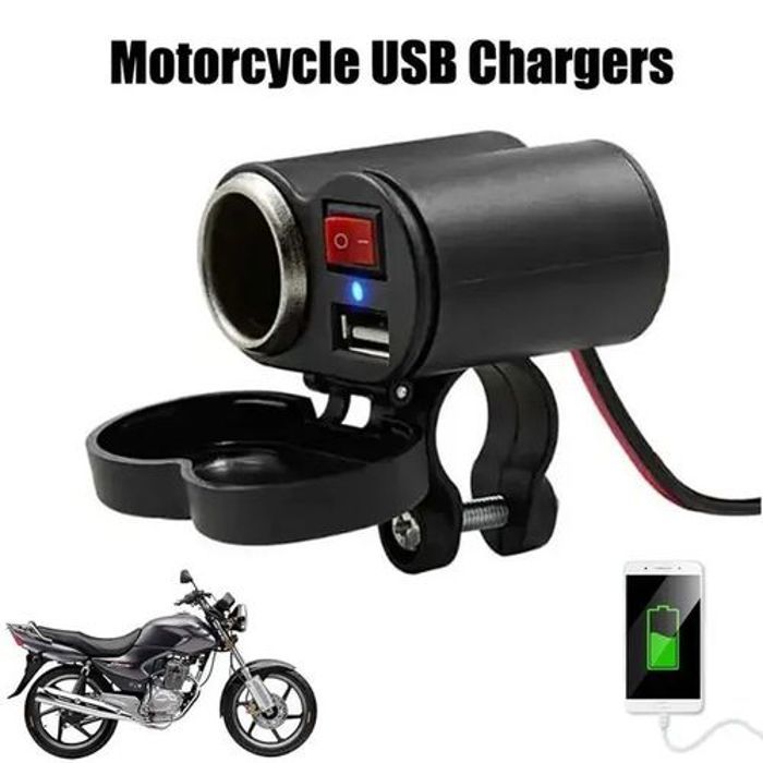 Chargeur USB pour guidon de moto,Prise Allume,Chargeur étanche,Chargeur de téléphone