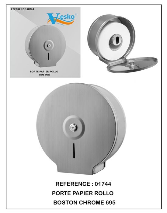 Porte-papier - BOSTON - CHROME 695 - Doré - Métal - Design moderne
