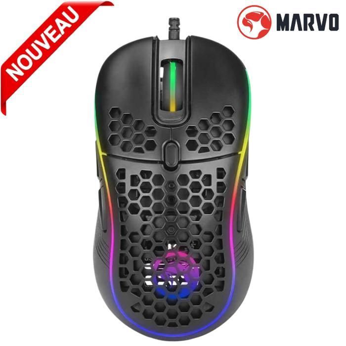 Souris de jeu légère MARVO M518 - 4 800 DPI - 8 boutons programmables - 80 G