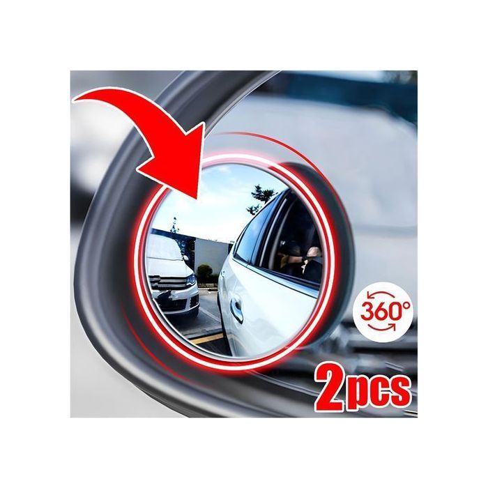 2 Pcs miroir d'angle mort de voiture rétroviseur latéral rond et convexe