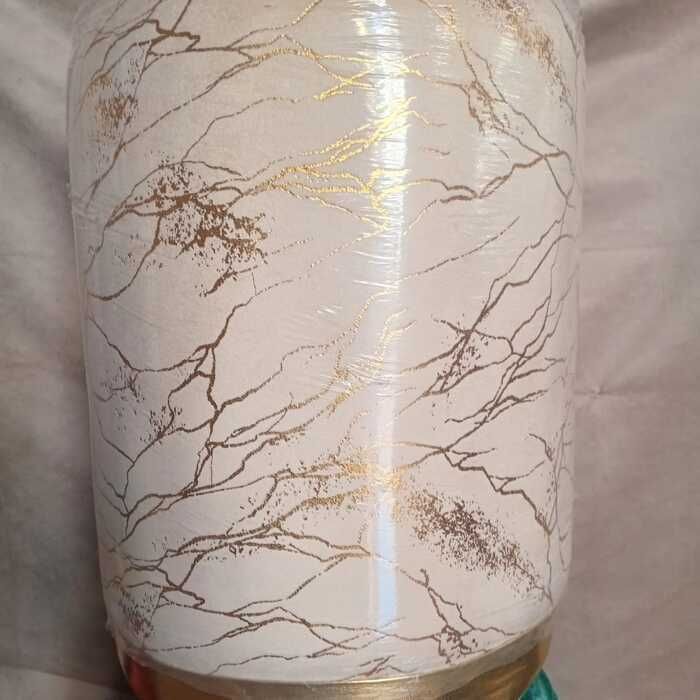 pouf et Tabouret pour salon Couleur Blanc et Or avec Base Dorée  45/33 cm