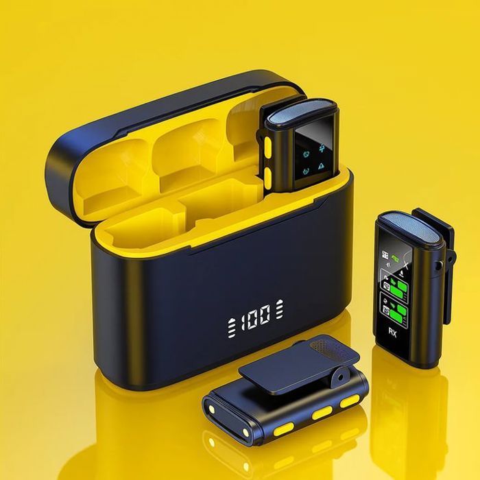 Micro Sans Fil SX28 Professionnel avec Recepteur TYPE-C – Kit Complet TX/RX avec Ecran LED et BoItier de Charge