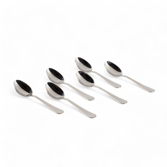 Cuillères à dessert - HM - Set de 6 - Acier inoxydable - Élégance - Résistantes à la corrosion