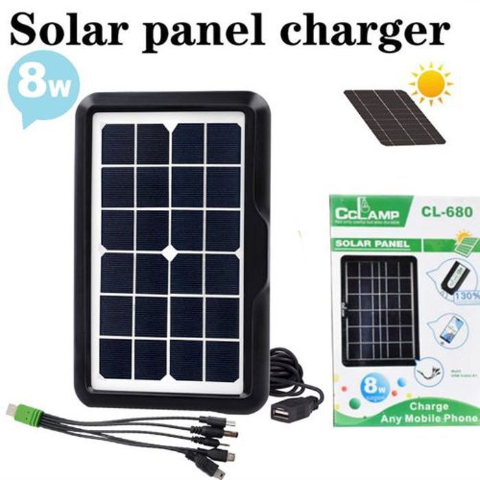 Panneau solaire 8W 6V pour le chargement de n'importe quel téléphone portable