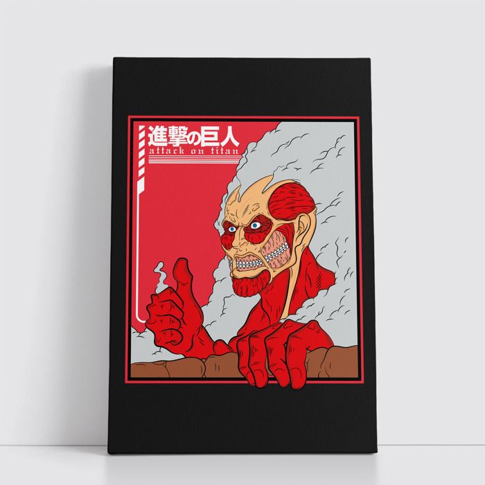 Tableau Manga Japonais sur Toile – Affiche Murale Attack on titan 25x40 cm pour Déco Otaku 1