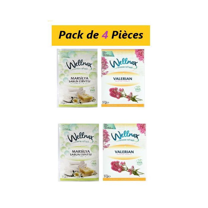 4 Pièces Désodorisant Armoir et Placard 2 Parfum : Savon Marseille et Valerian