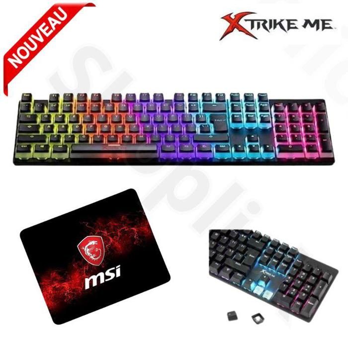 Clavier Mécanique Gamer XTRIKE GK-915, Blue Switch Rainbow