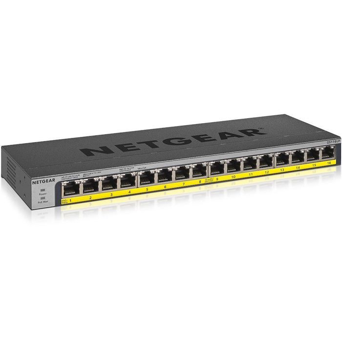 Commutateur Ethernet - NETGEAR - GS116LP - Non-géré - 16 Ports - PoE