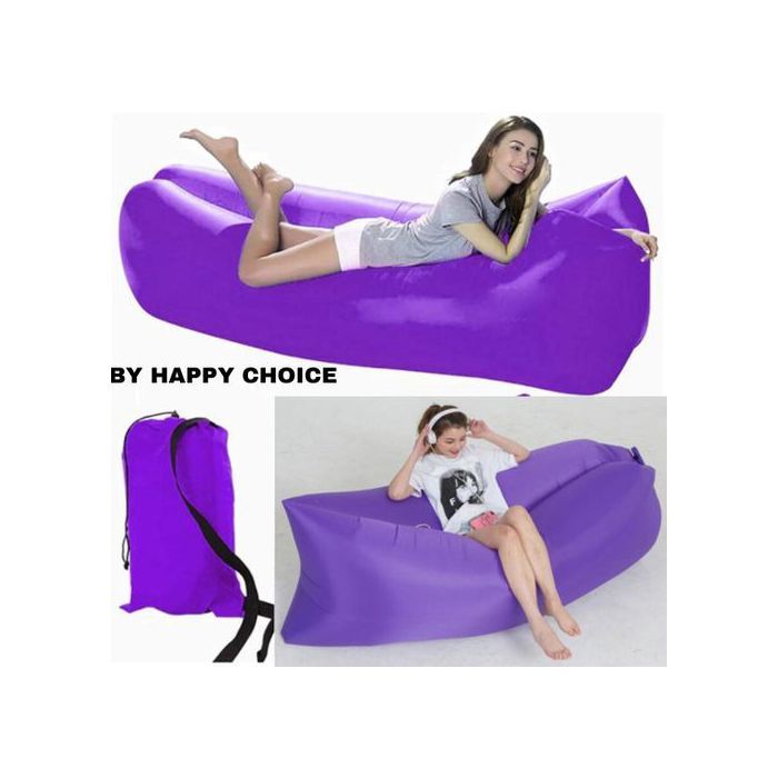 Canapé Gonflable - MAUVE - Camping - Anti-fuite - Facile à gonfler - Intérieur/extérieur