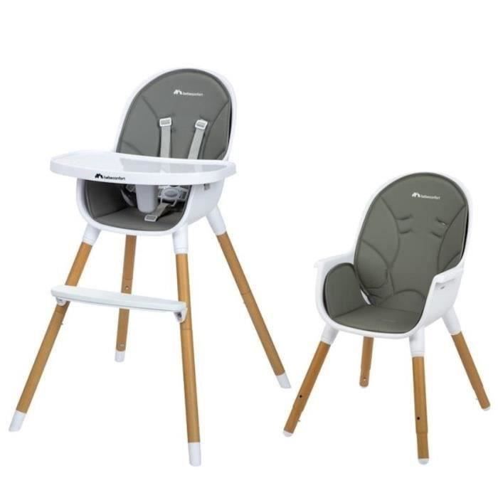 BEBECONFORT Avista Chaise haute bébé 2 en 1, évolutive en petite chaise, De 6 mois à 6 ans (30kg), Warm grey