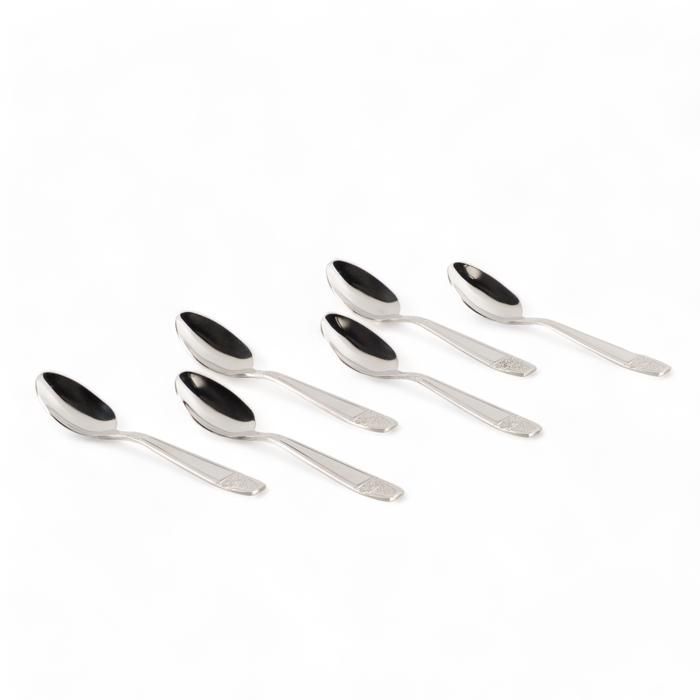 SET DE 6 CUILLERES A THE INOX GRAVEES F
