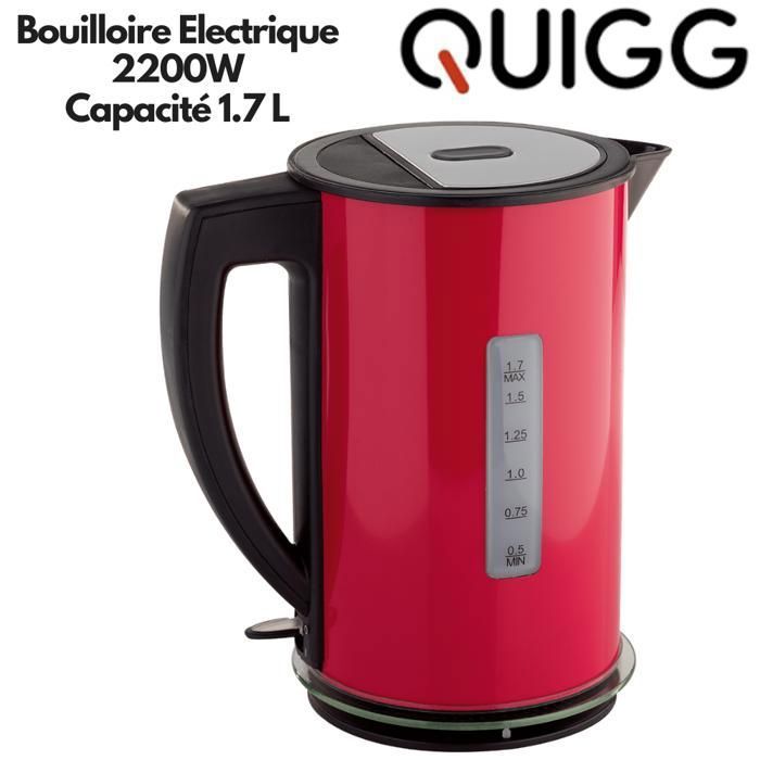 Quigg Bouilloire Electrique Multicouleurs Qualité Allemande Capacité 1.7 L Pour Thé Et Café Chauffe Très Rapide 2200W