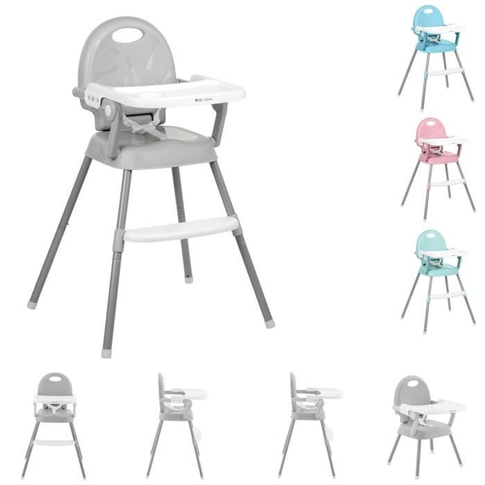 Kikkaboo chaise haute enfant 3 en 1 Spoony, chaise basse d'alimentation [Gris]