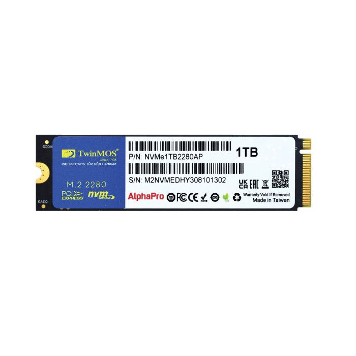 SSD Interne - TwinMOS - AlphaPro - 512GB - NVMe PCIe M.2 G3 - Rapide et silencieux