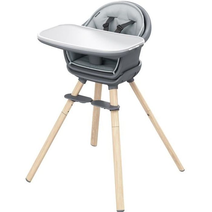 MAXI-COSI Moa Chaise haute bébé évolutive 8 en 1, Chaise haute/Réhausseur/Tabouret/Bureau, De 6 mois à 5 ans, Beyond Graphite