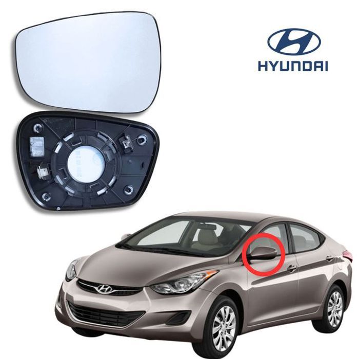 Verre Retroviseur Gauche pour Hyundai Elantra