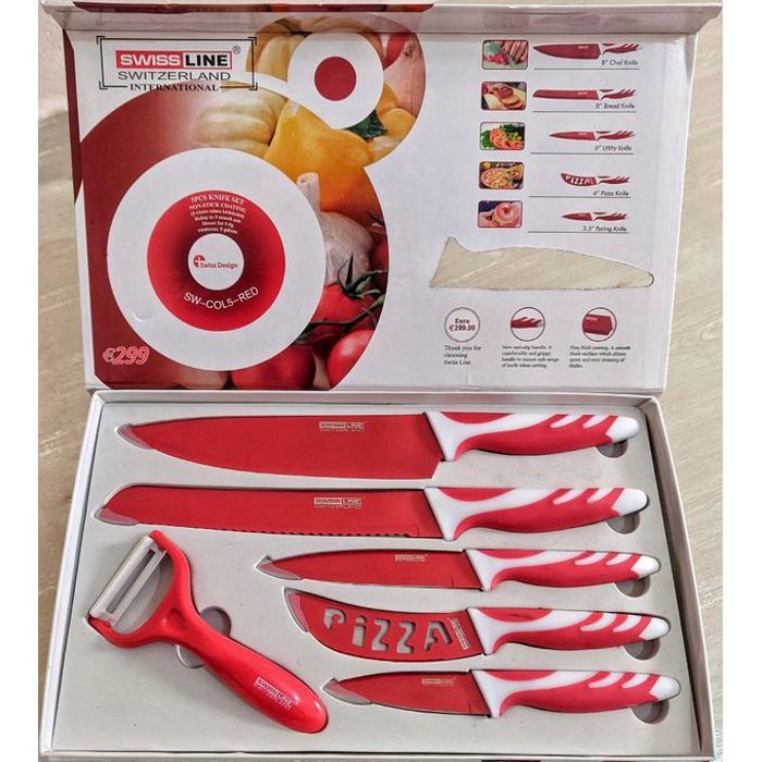 Ensemble de couteaux de cuisine en acier inoxydable.