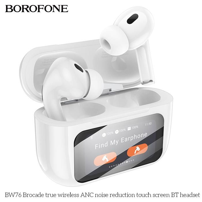 Écouteurs Sans Fil - BOROFONE - BW76 - Bluetooth 5.4 - ANC - Écran Tactile Intelligent