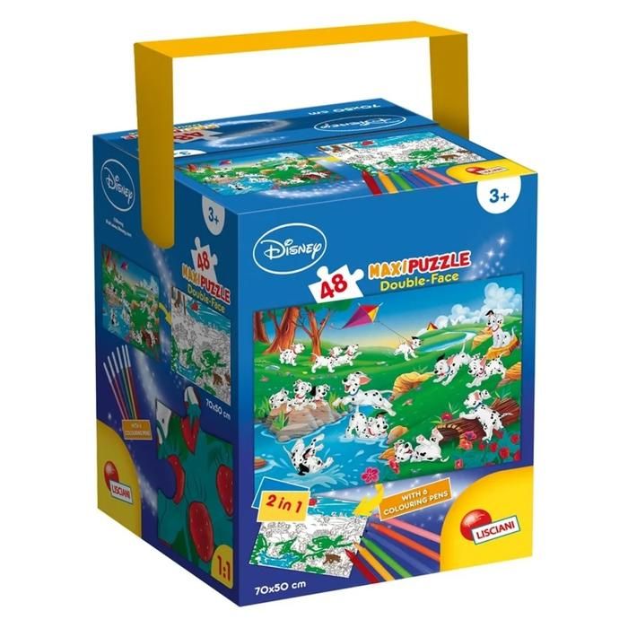 Puzzle - Walt Disney - Les 101 Dalmatiens - 48 pièces - 70x50 cm - Marqueurs inclus