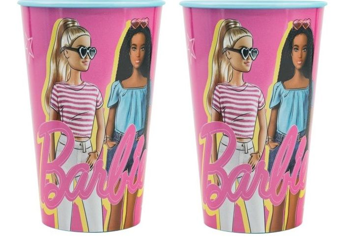 Gobelet - Mattel Barbie - 260 ml - Plastique sans BPA - Rose - 2 pièces