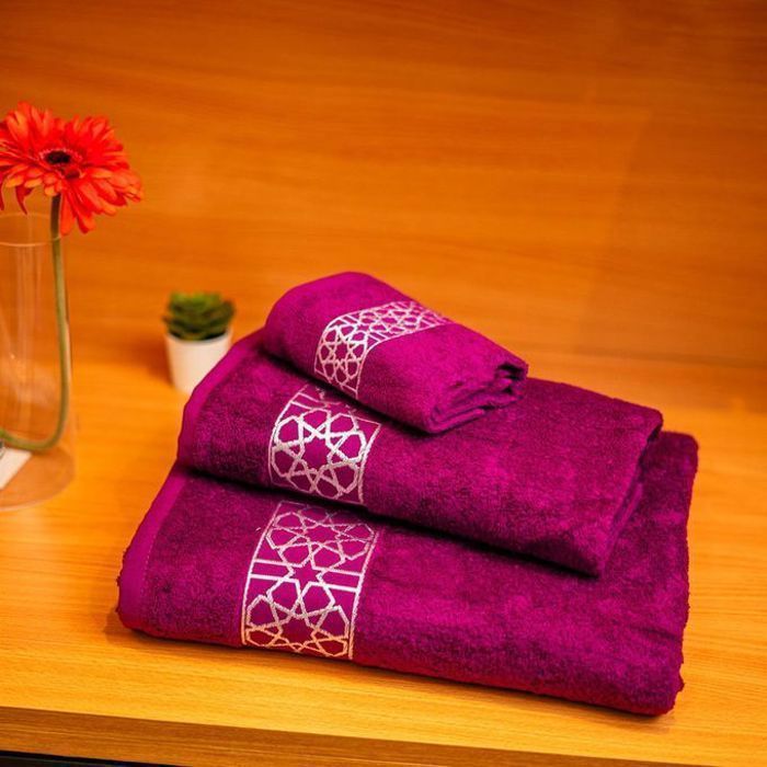 arabesque silver pack 3 serviettes mauve