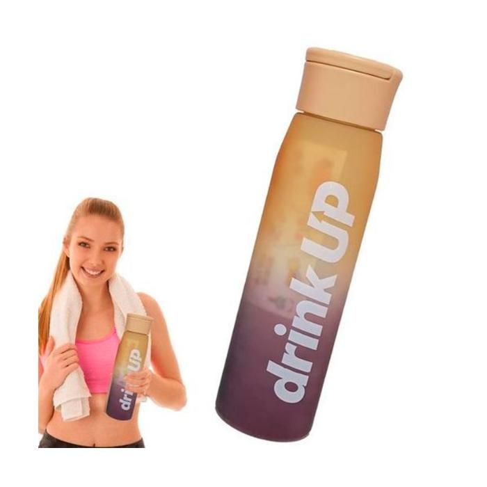 Bouteille d'eau de motivation avec paille et marquage du temps
