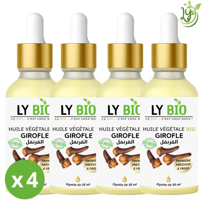 LYBIO PACK HUILE GIROFLE 50ML - PIPETTE LOT DE 4 bouteilles
