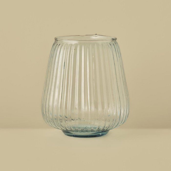 Vase en verre recyclé - BELLA MAISON - 17x17x19 cm - Naturel - Élégant - Chic