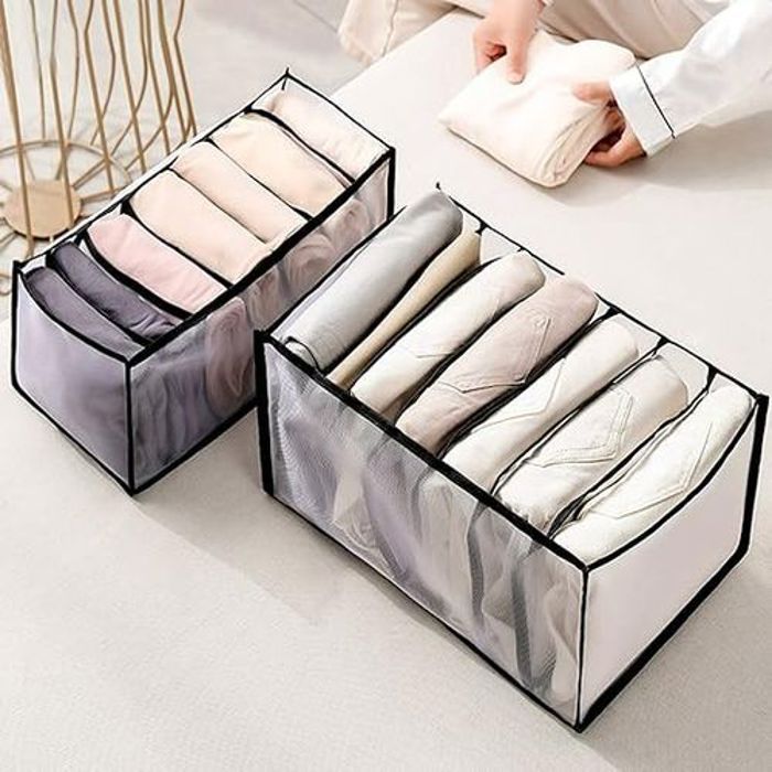 boîte de rangement pour sous-vêtement multi-grilles pliable