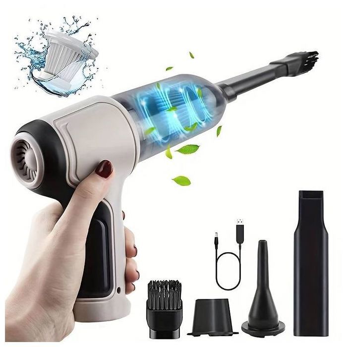 Mini aspirateur de voiture automatique et souffleur d'air sans fil pour voiture, Aspirateur Trois En Un, couleur aléatoir