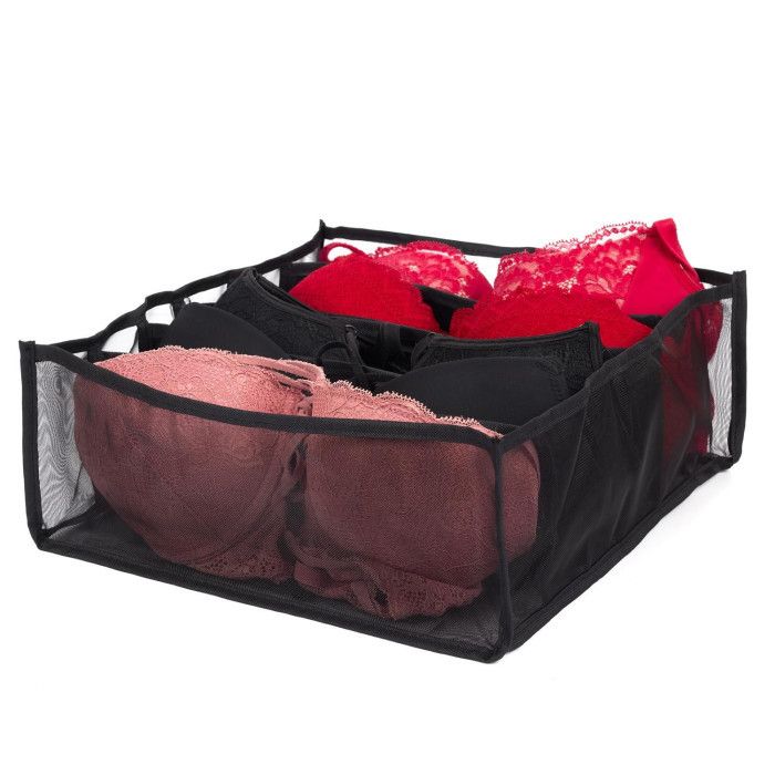 Lot de 6 Rangements "Sous-Vêtements" 32cm Noir