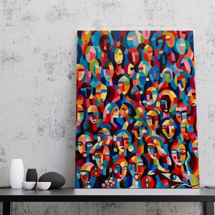Tableau Décoratif - Pop Art Fusion de Velours - 60 x 90 cm - Multicolore - Contemporain