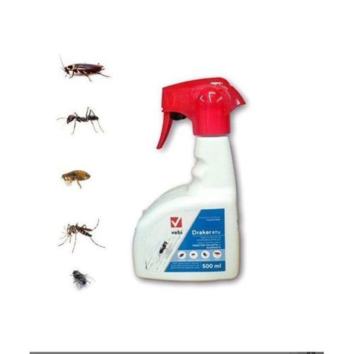 VEBI DRAKER RTU 500 ML insecticide mouche moustique cafard fourmi