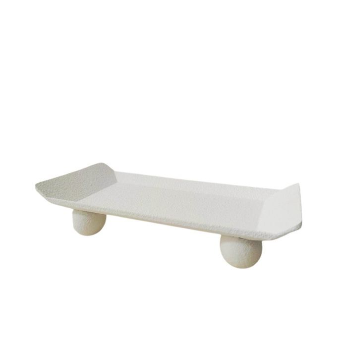 Plat - HL - 2657 - Rectangulaire - Plastique sans BPA - Effet pierre blanc