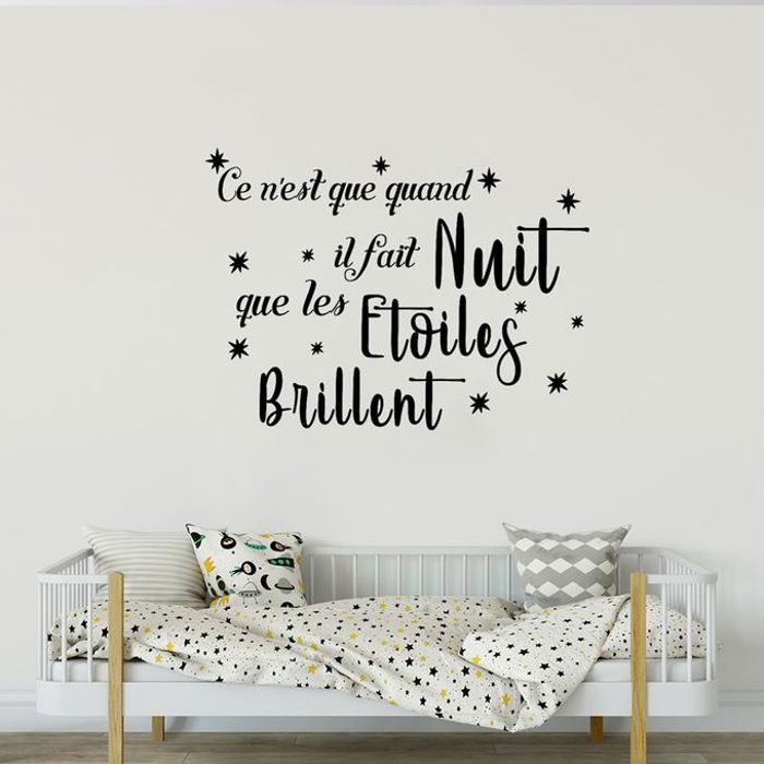 Autocollant Citation ce n'est que quand il fait Nuit que les Etoiles Brillent