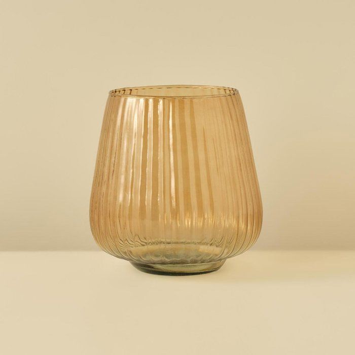 Vase en verre - BELLA MAISON - Ambre - 18x18x19 cm - Élégant - Décoration chic