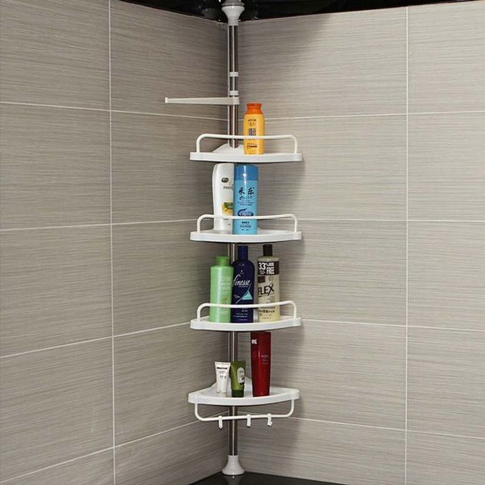 Étagère murale de douche à 4 niveaux organisateur pour le rangement