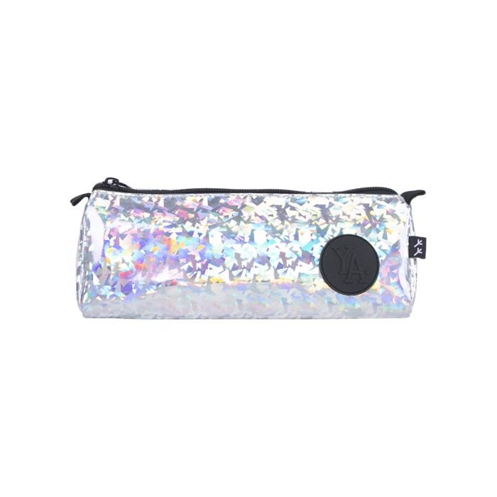 TROUSSE 1 ZIP TRIANGULAIRE MOT HOLOGRAPHIC 22CM