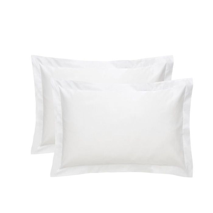2 taies d'oreillers - 70x50 cm 100% coton Blanc