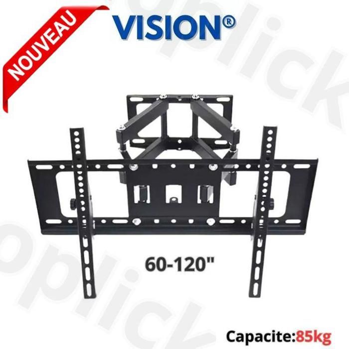Support mural tv pour téléviseurs LCD LED à écran tv plat de 60" à 120". 85kg